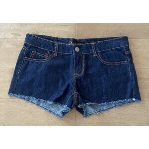 April Girl Women's Blue Jean Short Shorts Raw Hem Size 11